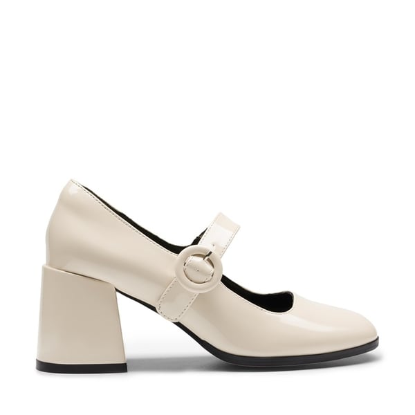 Chunky Mary Jane Pumps - BRIGHT BEIGE WHITE - 2
